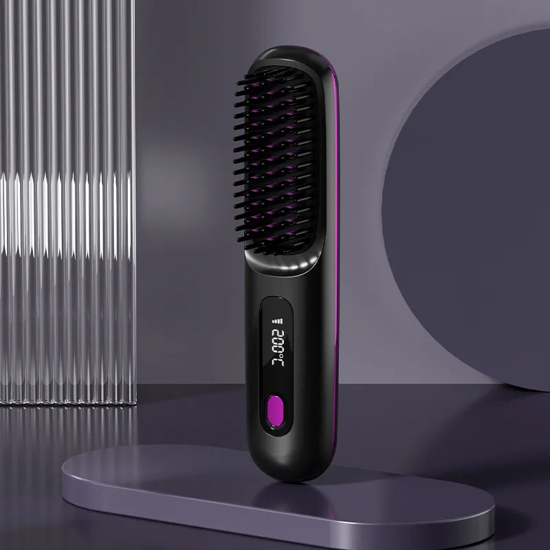 2-in-1 USB Cordless Straightening Brush 2