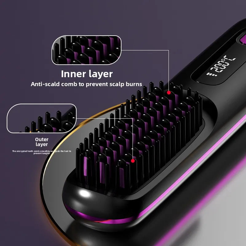 2-in-1 USB Cordless Straightening Brush 2