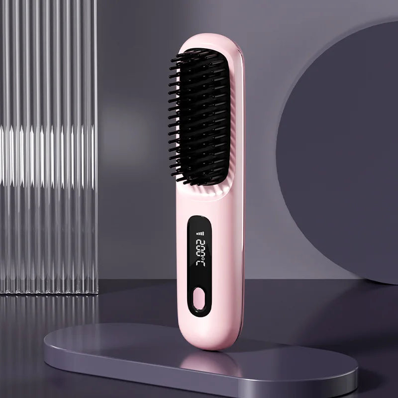 2-in-1 USB Cordless Straightening Brush 2