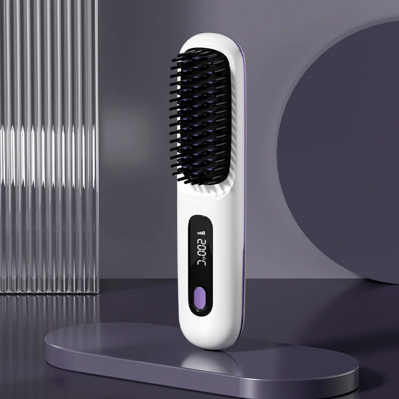 2-in-1 USB Cordless Straightening Brush 2