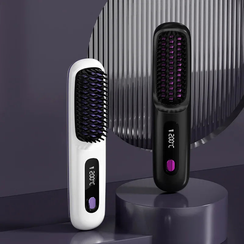 2-in-1 USB Cordless Straightening Brush 2